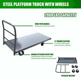 Steel Platform Truck/Smooth Deck Platform Truck Industrial Push Cart 60" L x 24