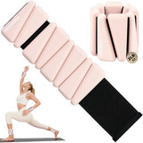 INDEPANDIA Wrist Ankle Weights for Women & Men, 4lbs Adjustable Weighted Bangles to Boost Calorie Burn & Strength, Arm & Leg Weights, Blush Beige