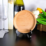 Tatuo 4 Packs 4 Inch Wooden Display Stand Decorative Plate Stands for Display Picture Frame Holder Easels (Black)