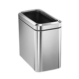 simplehuman 25 Liter / 6.6 Gallon Slim Open Top Small Trash Can, Commercial Grade Heavy Gauge Office Trash Can, Brushed Stainless Steel simplehuman