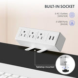 Whole-Piece Standing Desk with Clamp Power Strip, 55 x 28 Electric Stand Up Height Adjustable Desk