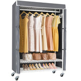VIPEK R3C Portable Closet with Cover - Heavy Duty Freestanding Clothes Rack with Wheels & Hanging Rod & Side Hooks, 36.6" Lx17.3 Wx72.4 H