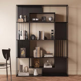 BGGJJ Book Shelf Living Room Partition Iron Display Shelf Office Bookshelf
