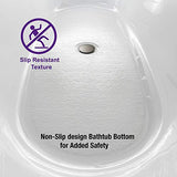 WOODBRIDGE 55" Acrylic Freestanding Bathtub Contemporary Soaking White Tub with Brushed Nickel Overflow and Drain,BTA1418 -B/N-Drain &O