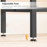 Bar Table with Charging Station, Rectangular Pub Table, High Top Coffee Table, 35.4" L x 15.7" W x 35.6" H, Rustic Brown and Black