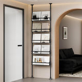 5 Tier Adjustable Height Bookshelf Floor to Ceiling Picture Book Storage Rack