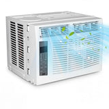 Towallmark Window Air Conditioner 6000 BTU - Cools Areas Up to 250 Sq. Ft., with Dehumidifier, Fan, ECO Mode, Auto-Restart & 3 Speeds for Home