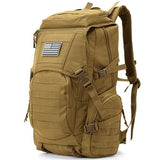 AUMENTAR 35L Military Tactical Backpack for Men,Water Resistant Assault Pack for Women,Khaki Molle Daypack 3 Day Bug Out Bag Rucksack for Trekking, Camping,Survival,EDC