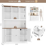 HIFIT 72'' Tall File Bookcase with Power Outlet & Printer Stand, 2 Drawer Filing Cabinets for Home Office Fit Hanging A4 File