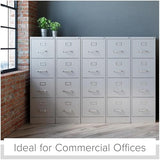 4-Drawer Metal Letter Width Vertical Filing Cabinet in Gray, Lockable, Sturdy Steel Construction