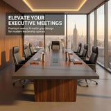 Conference Table, 142" L x 56" W x 30" H Large Meeting Table for 10 People