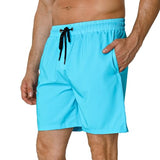 GINGTTO Mens Swim Trunks 5 Inch Stretch Swimsuit for Men Summer Pool Light Blue XS