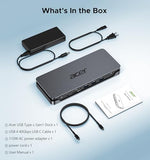 Acer Premium 13-in-1 Docking Station with 110W PD & Triple Monitor Support | Dual 4K HDMI and DP,5Gbps USB A/C,Gigabit Ethernet