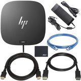 HP Docking Station for Laptop Dual Monitor + Bundle - HP USB-C G5 Dock 5TW10AA / 5TW10UT / 5TW10AA#ABB with 120W Adapter + ZoomSpeed HDMI Cable