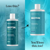 Volumizing Biotin Shampoo for Thinning Hair - Invigorating Peppermint Shampoo for Fine Hair with Argan Coconut and Olive Oils - Vegan & Color Safe - Paraben Silicone & Sulfate Free (8 Fl Oz)