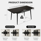 Muwuele Solid Wood Extendable Dining Table for 4-8 People with Seamless Extension from 47.2 to 63 Inches