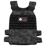 WOLF TACTICAL Adjustable Weighted Vest – WODs, Strength and Endurance Training, Fitness Workouts, Running (Black Camo)