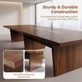Conference Table, 142" L x 56" W x 30" H Large Meeting Table for 10 People, Wooden Training Table