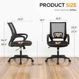 BestOffice | Ergonomic Office Chair | Mid-Back Swivel Desk Chair | Breathable Backrest & Lumbar Support | Adjustable Height