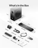 OXS S21 2.1 Channels Sound Bar with Subwoofer, Precision Sound with Deep Bass,240W Power, 3 EQ Modes, for Home Theater/Music/Game, for TV, PC, Xbox, PS4/5, Phone, Ultra Compact, Simple Setup, Black