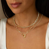 YOIHUR Gold Layered Necklaces for Women, 14K Gold Plated Dainty Necklace Chain Choker Necklaces Herringbone Necklace Set Gold Jewelry Gift for Women