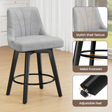 REONEY Counter Height Swivel Bar Stools, 24" Upholstered Barstools Set of 3