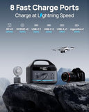 Solar Generator with Panels Included - Portable Power Station 300W with 30W Solar Panel, 192Wh(60000mAh) LiFePO4 Battery, Power Bank 8-Port Design w/2 AC Outlets for Home,Laptop, RV,Hurricane,Camping