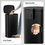 8 Gal Kitchen Trash Can, 30L Recycling or Garbage Bin, Brushed Stainless Steel Waste Basket