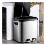zhongxlla Bathroom Trash Can, Dual Compartment Step Trash Can