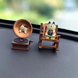 RCASGCAT Mini Cat Desk Figurines, Mini Cut Cat Decor for Office Home Garden Dashboard Decorations