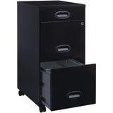 3 Drawers 29.52" Vertical Black Metal Filing Cabinet Lockable Pre-Assembled Movable Letter Size for Home