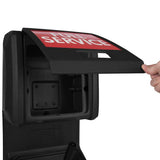 Compost Bin, Black Windshield Washing Service Center, Outdoor Trash Can for Car Dealerships or Stations, Number 02