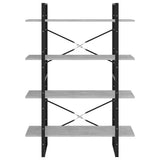 Modern 4-Tier Wooden Bookshelf 100x30x140 cm - Stylish Room Divider & Storage Shelf for Living Room & Office - Concrete Grey Finish, Versatile Home Organizer