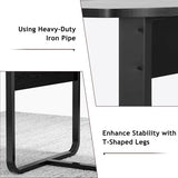 8FT Conference Table, 94.5" D x 47.3" W x 29.5" H Oval Meeting Table with Rectangle Grommet, Modern Seminar Boardroom Table (8ft, Walnut & Black)