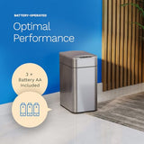 hOmeLabs - 13 Gallon Kitchen Trash Can - Retractable Automatic Sensor Butterfly Lid, Space-Saving Design, Easy to Clean