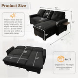 KCGKCG 82" L Shaped Sleeper Sofa Bed, Pull Out Sectional Couch with Storage Chaise/Reclining Backrest