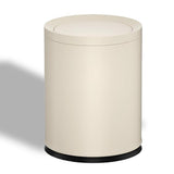 YOJIA 3.17 Gallon/12L Metal Trash Can with Swing Lid, White