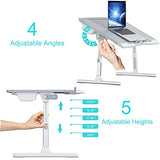 Bed Tray Desk, Foldable and Adjustable Lap Table with Heights and Angles