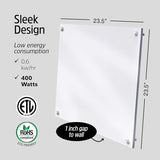 EconoHome Convection Wall Heater with Thermostat - 400W Electric Wall Mounted Space Heater Panel - Updated Model, 120V - Heats Rooms up to 120 Sq Ft