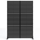 Metal Privacy Screen 72" H x 47.2" Decorative Outdoor Privacy Screen Privacy Panel with Stand