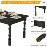 62” Farmhouse Large Rectangle Kitchen Table, Modern Dinner Table Kitchen & Dining Room Furniture with Carved Turned Legs