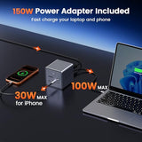 TobenONE 16-in-1 Laptop Docking Station Triple 4K Monitor with 150W Power Supply, 3 HDMI, 2.5Gbps Ethernet