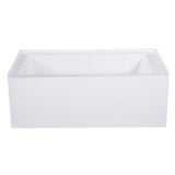 Kingston Brass Aqua Eden VTAP543022L 54-Inch Acrylic Alcove Tub with Left Hand Drain, White