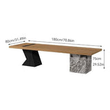 AQWASYUTER Office Computer Desk 180cm Wooden Retro Office Furniture