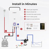 CAMPLUX Propane Tankless Water Heater with Pump F10 Pro, 2.64 GPM Camping Gas Water Heater with Pump Pack Kits, Outdoor Installation, First Series, White