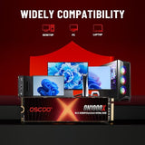 OSCOO 2TB PCIe 4.0 NVMe SSD, M.2 2280, Up to 7,400MB/s, Graphene Heatsink
