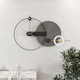 PSYCHE GOD Mid Century Modern Large Silent Wall Clock Non Ticking for Living Room, 40 inch Giant Decorative Round Black Clock for Wall, Big Unique Metal Fancy Clock Wall Decor for Bedroom Entryway