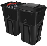 Trash Can With Lid - Ultimate Strength 32 Gallon Wheeled Garbage Can Trash Container, 2 Pack