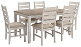 Signature Design by Ashley Skempton Cottage Dining 7 Piece Set – Rectangular Table & 6 Upholstered Chairs