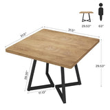 Tribesigns Square Commercial Dining Table Set of 4, 31.5" Heavy Duty Dinner Table with Metal Base, Wooden Kitchen Table